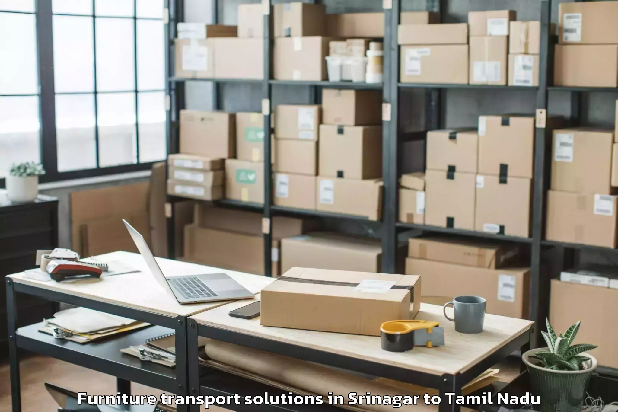 Trusted Srinagar to Alagapuram Furniture Transport Solutions